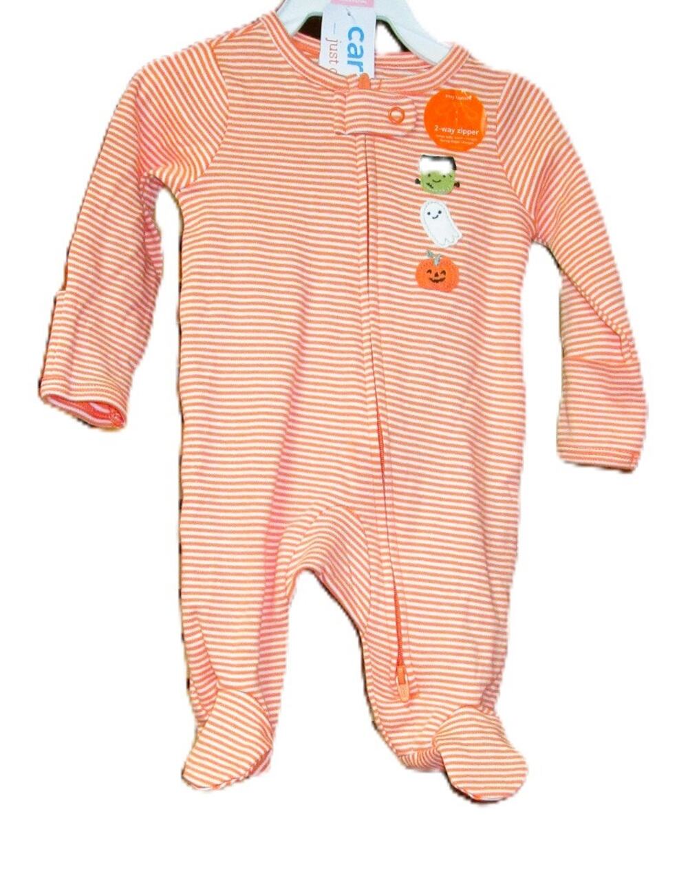 Carter's Just One You Newborn Halloween Icons Footed Sleeper Orange Stripe